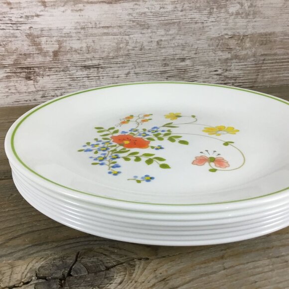 Set Of 7 Corelle Wildflower Luncheon Plates 8.5" Floral Design Vintage Dinnerwar - Picture 9 of 9